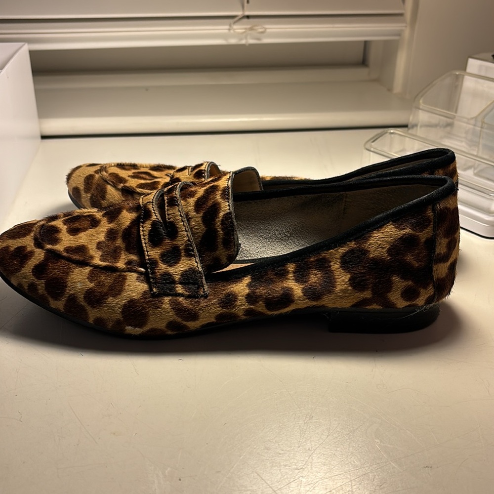 Marc Fisher leopard print calf hair loafers - Picture 2 of 7